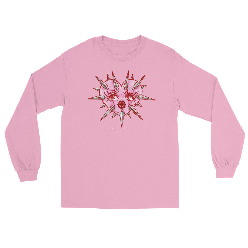 Pink Bimbo Spiked Heart Long Sleeve Shirt – Creepy Gals