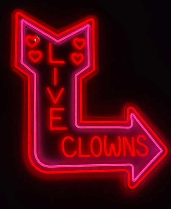 Live Clowns LED Neon Sign - 2 Feet