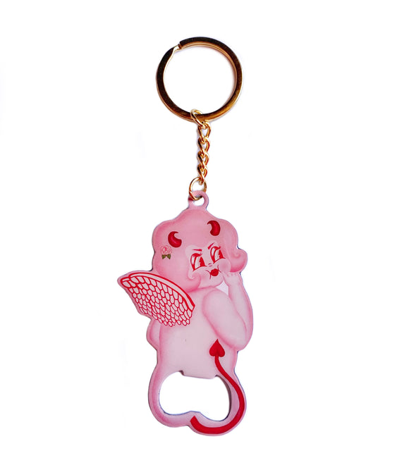 Lolly Dolly the Devil Cherub Bottle Opener Keychain