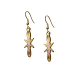Dainty Barbwire Gold Earrings in Pink or Red