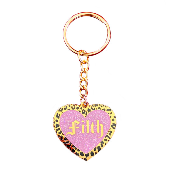 Pink Filth Gold Keychain