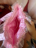 3D Rhonda Rabbit Pink Quilted and Ruffle Purse Hand Bag