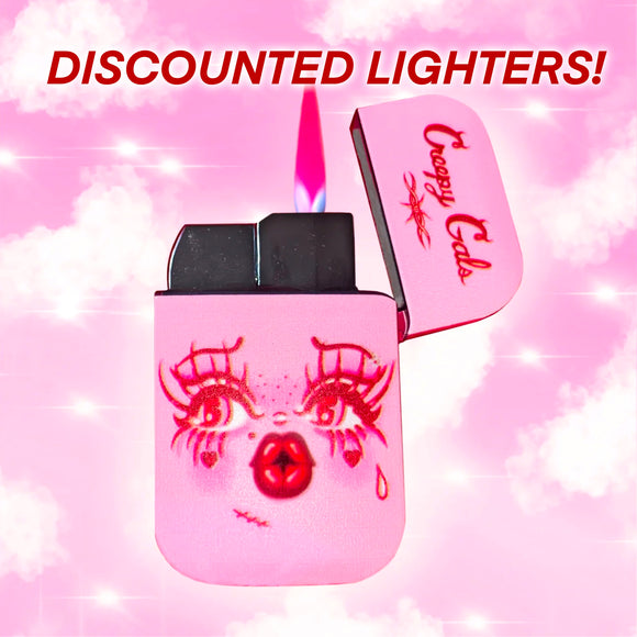 DISCOUNTED - Cutie Refillable Butane Lighter with Pink Flame