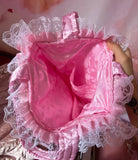 Fantasy Faerie Pink Quilted and Ruffle Purse Hand Bag