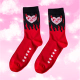 Flaming Devil Heart Unisex Socks