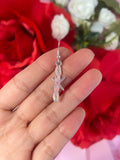 Dainty Barbwire Silver Earrings in Pink or Red or Black