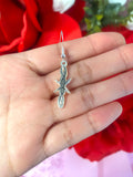 Dainty Barbwire Silver Earrings in Pink or Red or Black