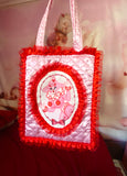 Bimbo the Clown Red and Pink Quilted and Ruffle Purse Hand Bag