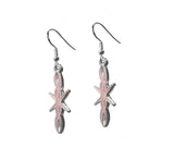 Dainty Barbwire Silver Earrings in Pink or Red or Black
