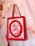 Bimbo the Clown Red and Pink Quilted and Ruffle Purse Hand Bag