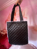 Cowprint  Gimp  Black and White Quilted and Ruffle Purse Hand Bag