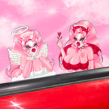 Ambrosia Angel and Devil Car Decal Set , Peeker Sticker