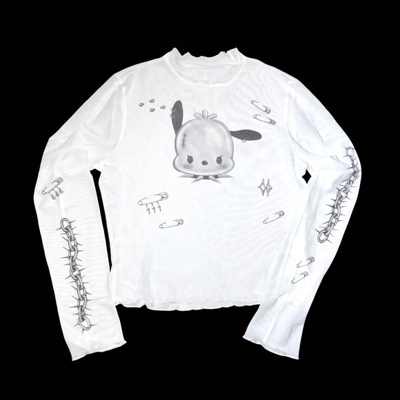 1 of 1 Mesh Long Sleeve Crop Top (10) - XL