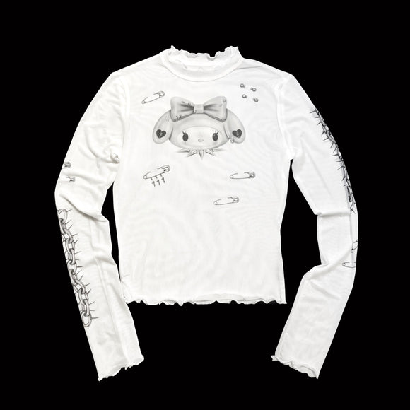 1 of 1 Mesh Long Sleeve Crop Top (12) - Small