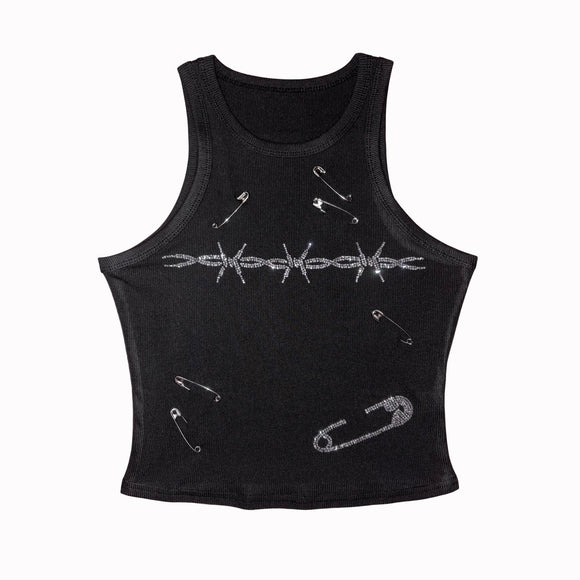 1 of 1 Metal Black Crop Top (1 Available in Each Size) XXS-4XL
