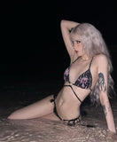 Creepy Gals X Rio Warner Adjustable Wrap Bikini - Goth Print