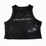 1 of 1 Metal Black Crop Top (1 Available in Each Size) XXS-4XL