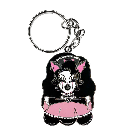 Goth Maid Ambrosia Silver Keychain