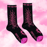 Cutie Centipede Black Socks