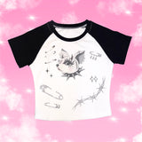 1 of 1 Raglan Crop Top (7) - Small