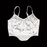 1 of 1 Cropped Satin Tank Top (12) - Medium