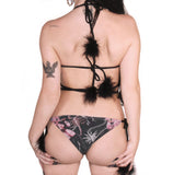 Creepy Gals X Rio Warner Adjustable Wrap Bikini - Goth Print