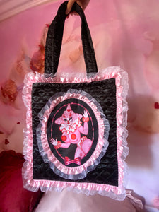 Bimbo the Clown Black and Pink Quilted and Ruffle Purse Hand Bag