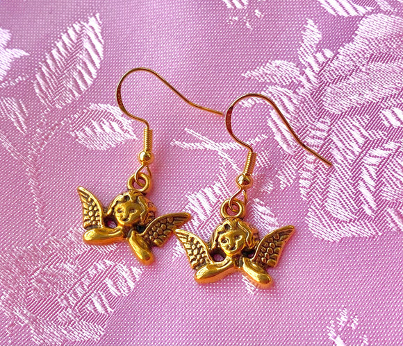 Gold Cherub Earrings