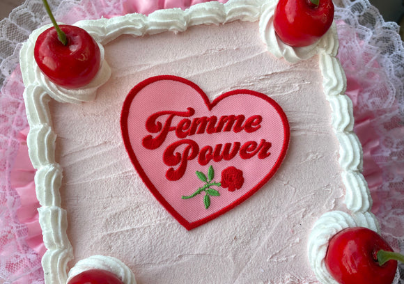 Femme Power Heart Iron On Patch