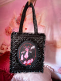 Punk Bimbo Black Quilted and Ruffle Purse Hand Bag