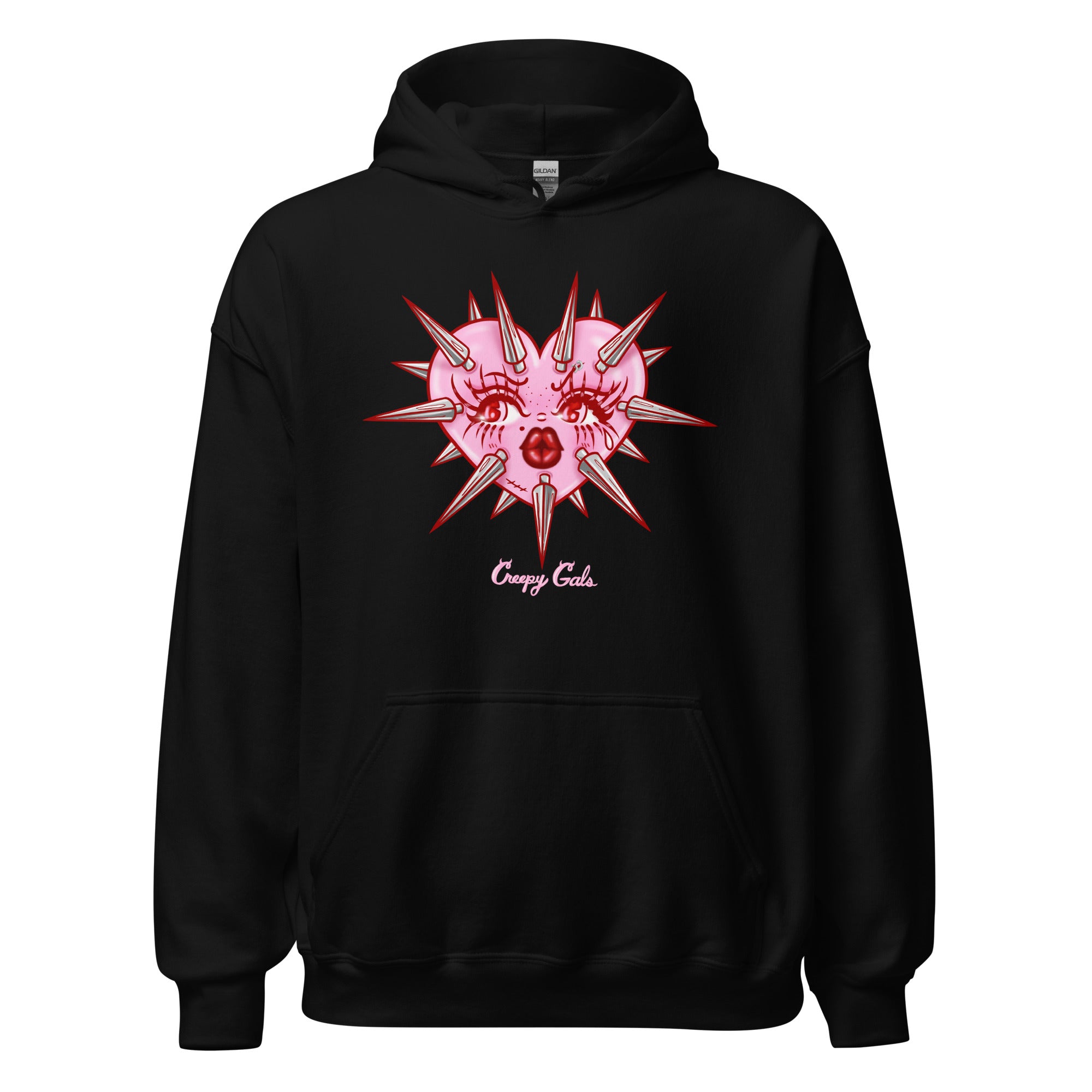 Pink Bimbo Spiked Heart Unisex Hoodie – Creepy Gals