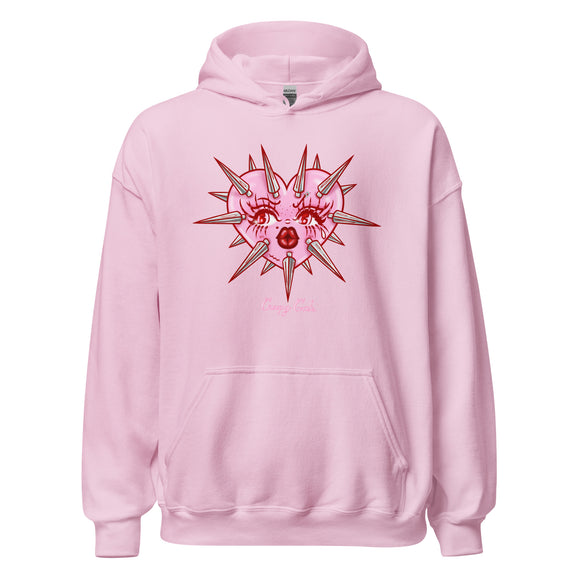 Pink Bimbo Spiked Heart Unisex Hoodie