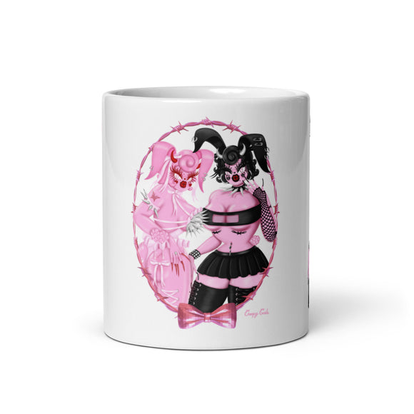 The Rhonda Rabbits White Glossy Mug