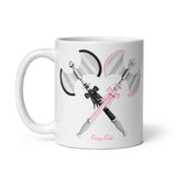 Besties Black and Pink Axes White Glossy Mug