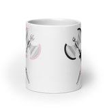 Besties Black and Pink Axes White Glossy Mug