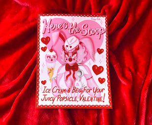 Valentine Ice Cream Bimbo Rhonda Rabbit   8.5"x11" Poster Print