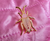 Pink Cutie Cockroach 1.5" Enamel Lapel Pin