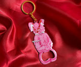 Rhonda Rabbit Apple Bottom Bottle Opener Keychain