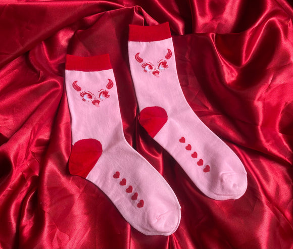 Pink Cutie Retro Unisex Socks