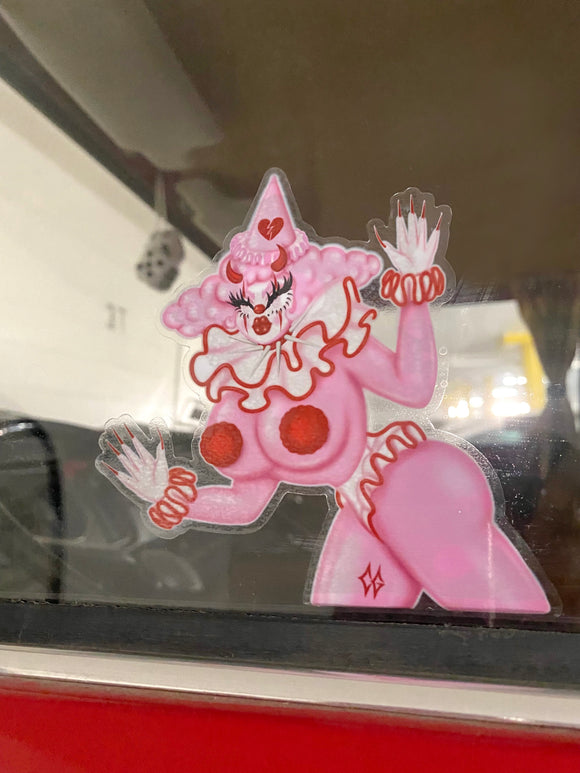 Bimbo the Clown Car Decal , Peeker Sticker
