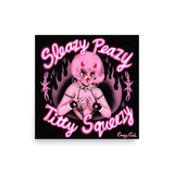 Black Sleazy Peazy Titty Squeezy Art Print