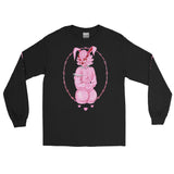 Rhonda Rabbit Rope Play Unisex Long Sleeve Shirt with Barb Wire on Sleeves
