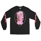 Fantasy Fairy Unisex Long Sleeve Shirt with Flames on Sleeves