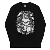 Black and White Latex Fetish Babe UNISEX Long Sleeve Shirt