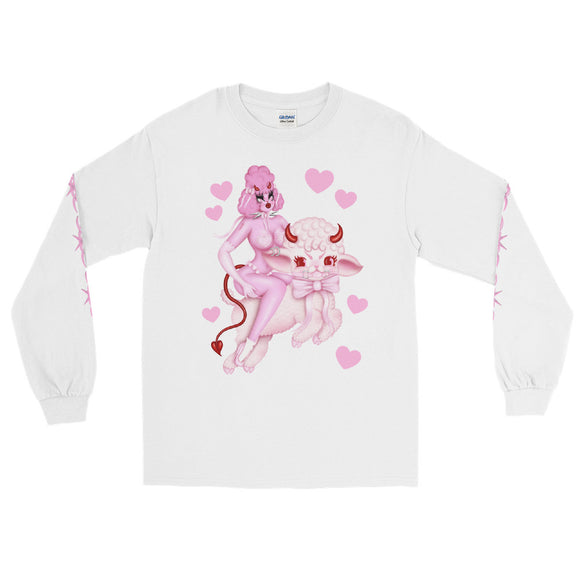 Valentine Devil Poodle Bhitch DeVille and Lamb Unisex Long Sleeve T-Shirt