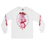 Cowgirl Lola Unisex Long Sleeve Shirt with Flames on Sleeves