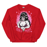 Muscle Bimbo with Hearts Unisex Sweatshirt